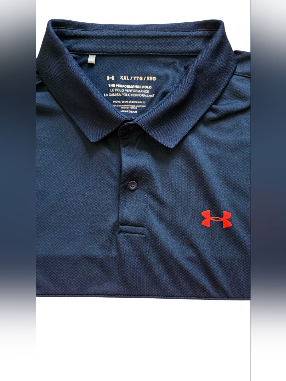 Under Armour 2XL Navy Pink Colorblock Short Sleeve Performance Polo XXL Golf - Picture 4 of 7